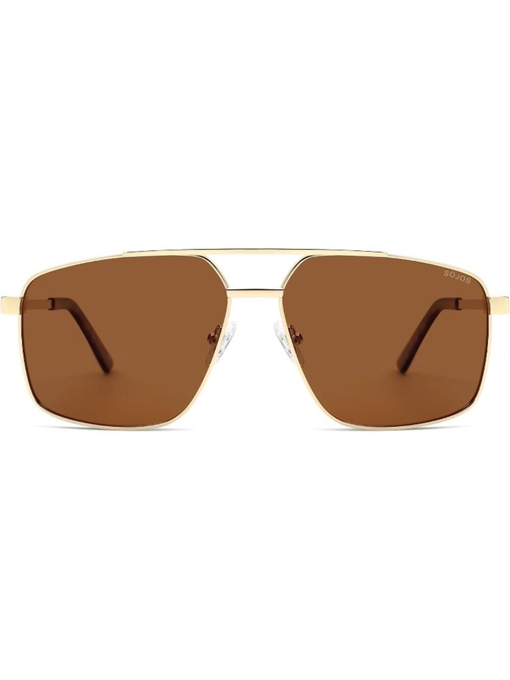 SOJOS Women's Gold Brown Trendy Square Polarized Vintage Aviator Sunglasses